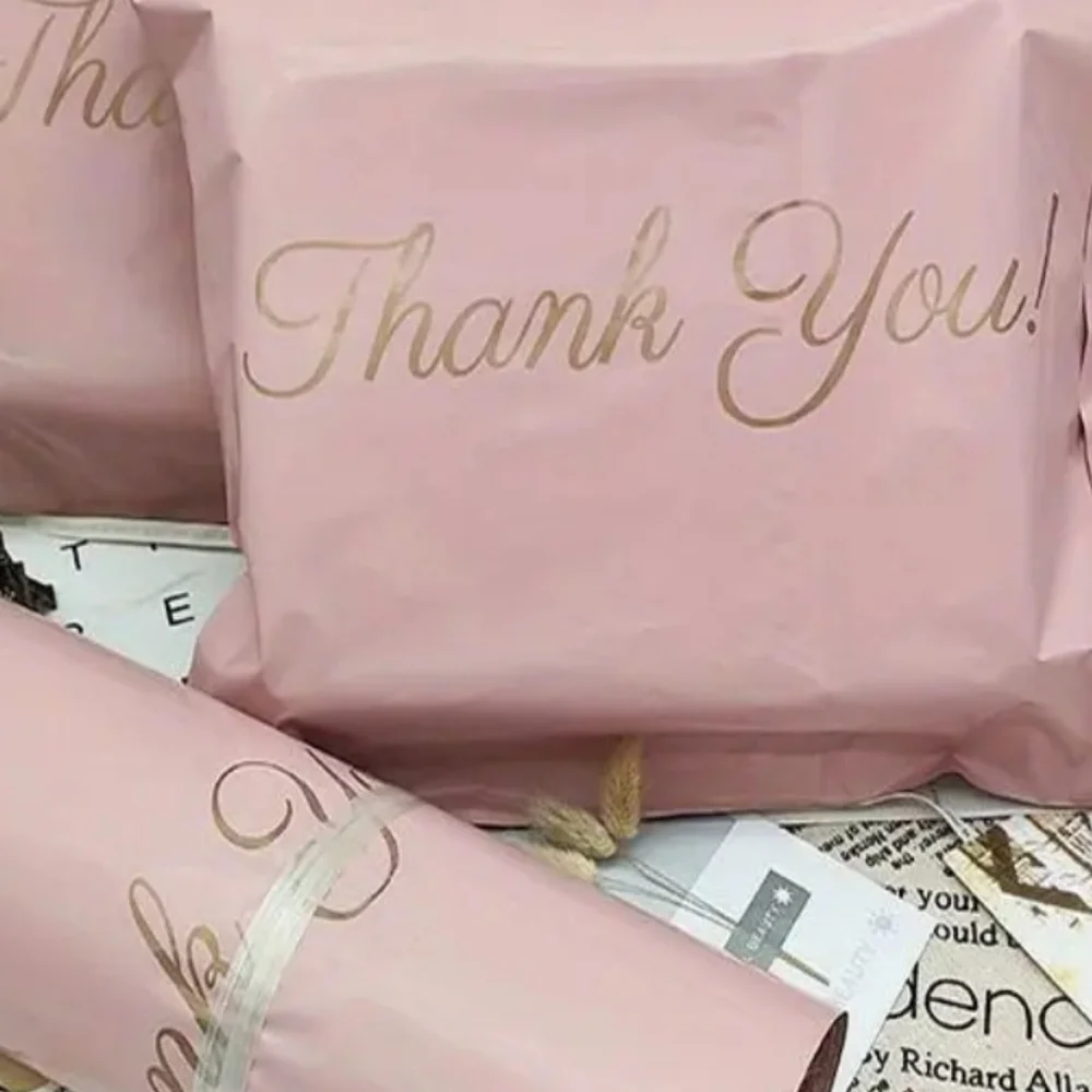 Small Pink THANK YOU polymailer Bags 6 X 9 Qty 20 Hp 🔥🔥🔥🔥